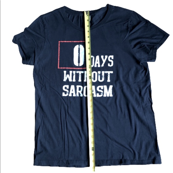 Graphic Tee Shirt 0 DAYS WITHOUT SARCASM Short Sleeve Black Large Women’s UNISEX - Picture 4 of 12